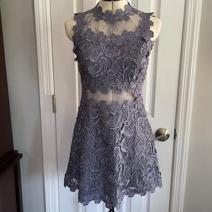 Purple Lace Mini Dress